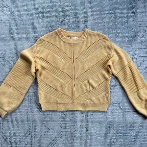 Marine Layer Olivia Crewneck Sweater, Daffodil Yellow, Size XS
